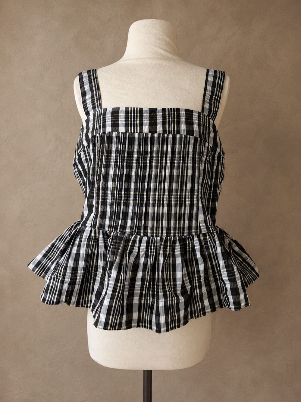 Damson Madder US 8 UK 12 NWT Thalia Cami Plaid Peplum Top Anthropologie